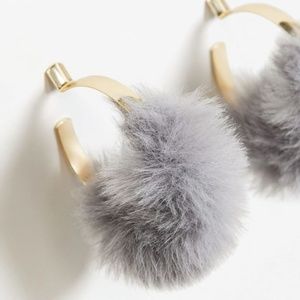 Mango Fur Hoop Earrings